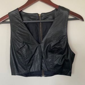 Faux Leather Crop Top